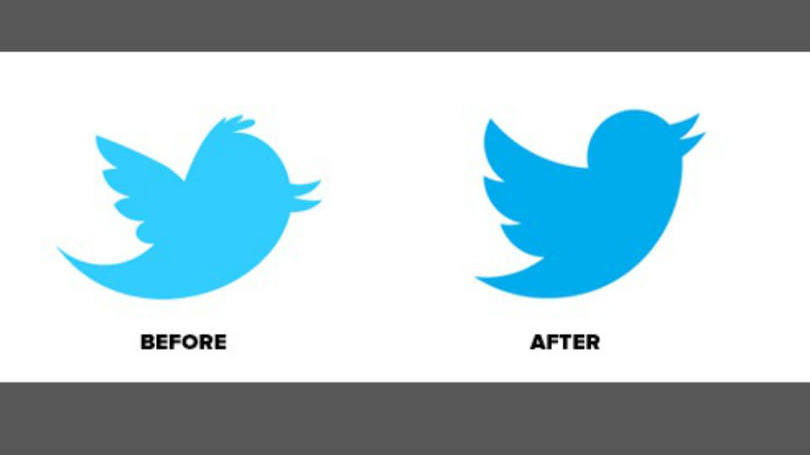 5. Twitter

Antigo: 47 pontos > Novo: 58 pontos

O Twitter acertou em cheio ao fazer pequenas mudanças em seu logo: simplificando os traços do pássaro, inclinando-o e mudando de leve a sua cor. As penas distraem menos o consumidor. 